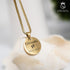 Edelstahl Halskette, runder Gravuranhänger, Gold, Unisex, personalisiert, christliches Symbol, Unendlichkeit, Geschenk Kommunion Konfirmation Geburt liebe uniqal